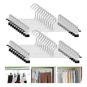 <b>Clip</b>-On Pants <b>Hangers</b> 20-Piece Set For Wardrobe Organization <b>With</b> Adjustable <b>Clips</b> And Non-Slip Design For Skirts And <b>Trousers</b> - Product Image 1