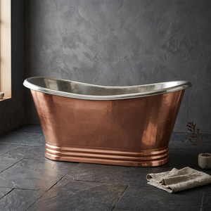 Nuevo Diseño de Bañera Alta de Cobre con Pedestal, Acabados en Cobre Antiguo a Precio de Mayoreo Económico y Accesible - I H C - Product Image 1