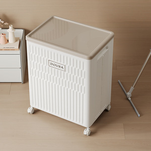 Doubai Clothing Organizer Rectangle <b>Large</b> Capacity Movable Storage Cabinet with Wheels Standing Type Part 3063 for Bedroom Use - Product Image 2