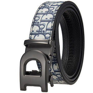 Sabuk Celana Kasual Pria OEM ODM dengan Gesper Otomatis Model D Baru Bahan Kulit Sapi Gesper Paduan Logam Grosir - Product Image 4