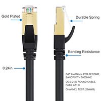 Câble Réseau Lan Ethernet SFTP Étanche 8P8C en Gros Cat5e Cat6 Cat7 Cat8/Cat7/8