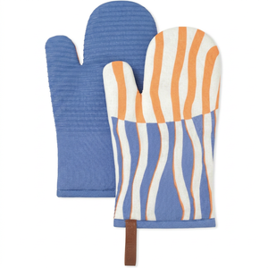 Vente en gros de gants de cuisine en silicone et coton résistants à la chaleur, avec logo personnalisé imprimé - Product Image 1
