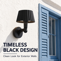 Nouvelle conception de luminaire mural extérieur noir à LED, résistant aux intempéries, pour patio, cour, jardin, hôtel, restaurant, décoration