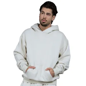 wholesale 2023 y2k thick fitted fashion white sports heavy 400 gsm fleece winter hoodies men clothing for men