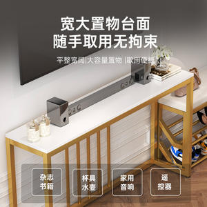 Meuble TV sur pied haut de gamme pour salon, chambre, appartement locatif, maison d'hôtes, hôtel - usage commercial avec longue étagère - Product Image 4