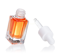 Bouteille carrée d'huile essentielle 10ml, 10 pièces, de haute qualité, Transparent, à semelle épaisse, en verre