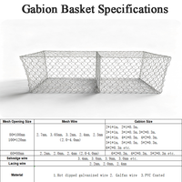 Caisse gabion soudée galvanisée 2x1x1m, maille carrée en fil de fer galvanisé, cage à pierres, barrière anti-inondation pour rivage