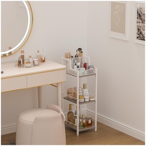 Estante de Almacenamiento de Tres Niveles, Blanco, 3 Pisos, Estantes Independientes para Baño - Product Image 2