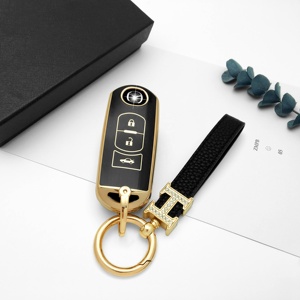 <span class=keywords><strong>Funda</strong></span> de plástico suave para <span class=keywords><strong>llave</strong></span> de coche <span class=keywords><strong>Mazda</strong></span> Cx7, carcasa de plástico Tpu con borde dorado, nueva promoción - Product Image 2