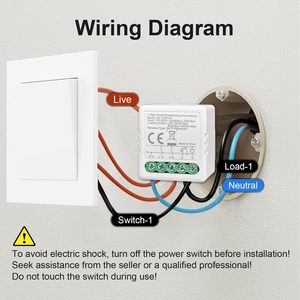 Interruptor de relé inteligente Antela de 10A y 1 vía con Wi-Fi y Bluetooth para automatización del hogar, compatible con Alexa y Google Home. - Product Image 5