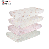 Ensemble de draps-housses pour berceau en jersey de coton biologique GOTS, imprimés, personnalisés, neufs, pour bébé, vente en gros