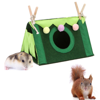 Accessoires pour animaux de compagnie : Tente en feutre confortable pour petits animaux (rongeurs, cochons d'Inde, rats, hérissons, hamsters)