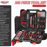 Promotion Spéciale Coffret d'Outils Robuste Multi-Pièces Familial de 13 Pièces, Comprenant un Stylo Testeur, une Clé, un Marteau et des Vis d'Expansion