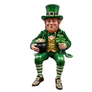 Figura de Duende del Día de San Patricio, Decoración de Escritorio de Resina, Estilo Tradicional, Pieza Única, Regalo - Product Image 5