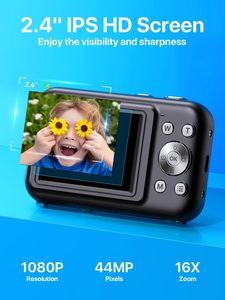 Vlog CCD Camara Pocket Vlogging fotografía 44mp Foto Mini pequeño para niños 1080p DSLR cámaras de <span class=keywords><strong>video</strong></span> cámaras instantáneas - Product Image 3