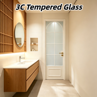 Porte en verre à cadre en alliage minimaliste moderne, panneau en verre trempé transparent pour petite salle de bain d'appartement, gain de place