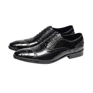 Haut de gamme à la mode affaires respirant décontracté en cuir véritable bout pointu mariage occasion formelle chaussures en cuir - Product Image 2