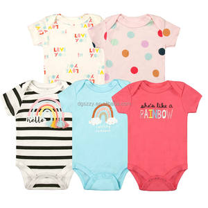 Ensemble de vêtements pour bébé, 5 pièces, adorable grenouillère en coton pour nourrisson, combinaison pour tout-petit, été, adorable animal, boutons-pression, 6 à 12 mois - Product Image 4