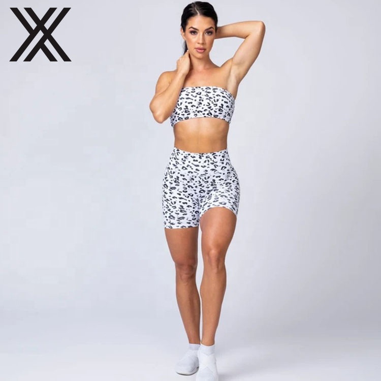 Новые тканевые велосипедные шорты на заказ, женские тренировочные шорты с высокой талией, компрессионные белые леопардовые шорты для женщин