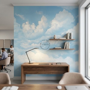 <span class=keywords><strong>Carta</strong></span> <span class=keywords><strong>da</strong></span> <span class=keywords><strong>Parati</strong></span> Adesiva Impermeabile con Cielo Nuvoloso Azzurro, Effetto Nuvole Morbide, per Decorazione Pareti Domestiche - Product Image 3