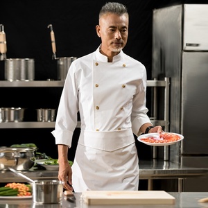 Uniforme de <span class=keywords><strong>Chef</strong></span> de Alta Gama para Hotel Vanparsun, Uniforme de <span class=keywords><strong>Chef</strong></span> Ejecutivo, Maestro de Cocina, Unisex, Poliéster Tejido, 25-35 Años, 2022 - Product Image 2