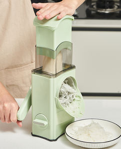 Râpe à fromage rotative manuelle en acier inoxydable avec 3 lames interchangeables trémie plus large Mandoline Trancheuse à tambour Broyeur à <span class=keywords><strong>julienne</strong></span> - Product Image 3