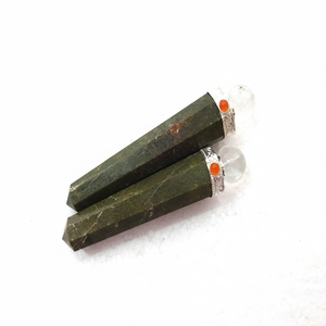 Venta al por mayor de hierba natural semipreciosa, jaspe, varita de cristal, ágata de cuarzo, bola curativa, piedras preciosas talladas a mano, elaboradas a mano - Product Image 2