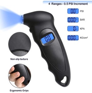 Manomètre de pression des pneus de voiture portable avec affichage numérique haute précision, surveillance embarquée, matériau plastique durable - Product Image 4