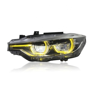 Pour <span class=keywords><strong>BMW</strong></span> Série 3 F30/F35, phare de style Ikon, jaune et blanc, DRL à commutation LED, phare avant 2013-2018, accessoires de voiture - Product Image 4