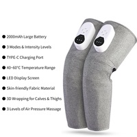 Masseur électrique pour les jambes avec compression d'air et thérapie thermique, masseur enveloppant complet pour les mollets et les cuisses, appareil de soin des genoux et des jambes sans fil avec chauffage