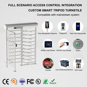Sistema de Control de Acceso con Indicador de Dirección LED, Torniquete de Altura Completa de Acero Inoxidable, Compra de Torniquete de Altura Completa, Precio - Product Image 1