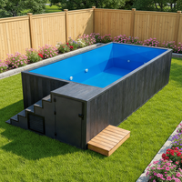 Piscine rectangulaire en fibre de verre pour adultes et enfants, profondeur 20 pieds, 40 pieds x 20 pieds, piscine extérieure en conteneur, outils et accessoires