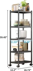 Hochleistungsregal 5 feste Aufbewahrungsregale, Metallaufbewahrungshalter und Regal multifunktionale Küchenartikel Küchenständer Küchenunterteile - Product Image 4