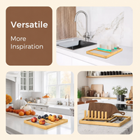 Tapis de séchage pour vaisselle en bambou et pierre, super absorbant, en terre de diatomée, design détachable, séchage rapide pour assiettes/tasses