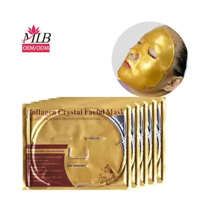 Máscara facial de colágeno de cristal branqueador folha de ouro dourada gel ouro puro 24K