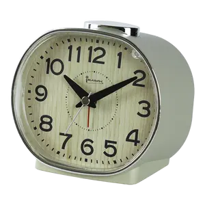 Silent Clock Rustic Design Plastic Analog Silent Sweep Movement Snooze Horloge Wecker Bell Light Table Alarm Clock