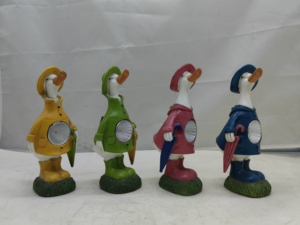 Statues de canards en résine solaires pour jardin, lumières de <span class=keywords><strong>chemin</strong></span> extérieures imperméables, figurines d'animaux mignonnes avec imperméable pour la décoration de pelouse et de cour 8*<span class=keywords><strong>7</strong></span>*18.5 - Product Image 4