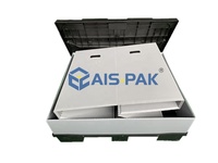 Conteneur à palette en plastique empilable et pliable 40*48 avec couvercle et manchon en nid d'abeille PP, emballages en boîte KTP