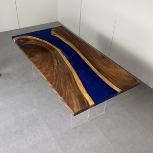 <span class=keywords><strong>Tavolo</strong></span> da pranzo in resina epossidica da <span class=keywords><strong>cucina</strong></span> in legno massello di noce di fascia alta dal Design speciale per la cena a casa - Product Image 5