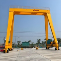 Grúa Pórtico sobre Neumáticos con Motor Diésel Outech, RTG de 2-350 Toneladas, Dirección 360°, Máquina Elevadora Móvil sin Rieles, Motor de 50m