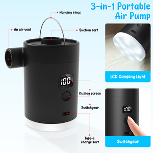 ปั๊มลม USB แบบพกพา LCD ขนาดเล็ก ชาร์จไฟได้ สำหรับเตียงนอน ที่นอน พลาสติก เหมาะสำหรับตั้งแคมป์กลางแจ้ง - Product Image 4