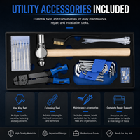 Ensemble d'outils mécaniques de réparation automobile en acier au carbone personnalisable OEM de 408 pièces, avec clés à douille 1/2, 3/8, 1/4, 72T et coffret