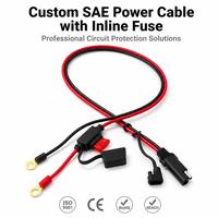 Kit Kabel Harness LED Otomotif dengan Konektor Daya SAE, Bahan Nilon Karet, Berperingkat IP67 untuk Pencahayaan Interior/Eksterior Mobil