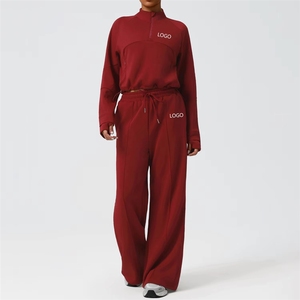 Conjunto Deportivo de Dos Piezas para Mujer, Otoño Invierno, Manga Larga, Cintura Alta, Antideslizante, con Cordón Ajustable, Color Sólido, para Yoga - Product Image 3