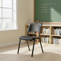 Chaise d'étudiant confortable en plastique empilable pour salle de classe et formation