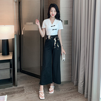 Uniforme de salon de beauté professionnel pour femmes, vêtements de travail pour massothérapeutes, style chinois moderne, pantalon large, ensemble tunique, sur mesure