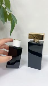 Rỗng High End Phong Cách 100Ml Vuông Người Đàn Ông Nước Hoa Nước Hoa Màu Đen Chai Thủy Tinh Với Bơm Phun - Product Image 2