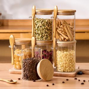 Frasco <span class=keywords><strong>de</strong></span> Vidrio Sellado al por Mayor <span class=keywords><strong>de</strong></span> 250 ml a 1000 ml con Tapa <span class=keywords><strong>de</strong></span> Madera y Cuchara <span class=keywords><strong>para</strong></span> Salsas, Dulces, Contenedores Domésticos, Frasco <span class=keywords><strong>de</strong></span> Almacenamiento - Product Image 1