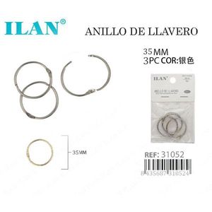 Anello portachiavi Iln da 35 mm in argento apribile per rilegatura a fogli mobili - Product Image 3