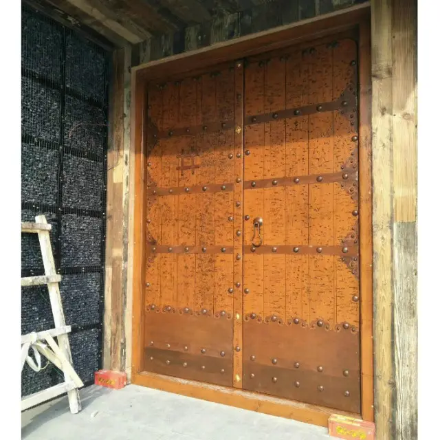 Custom China style solid hard wood exterior door design